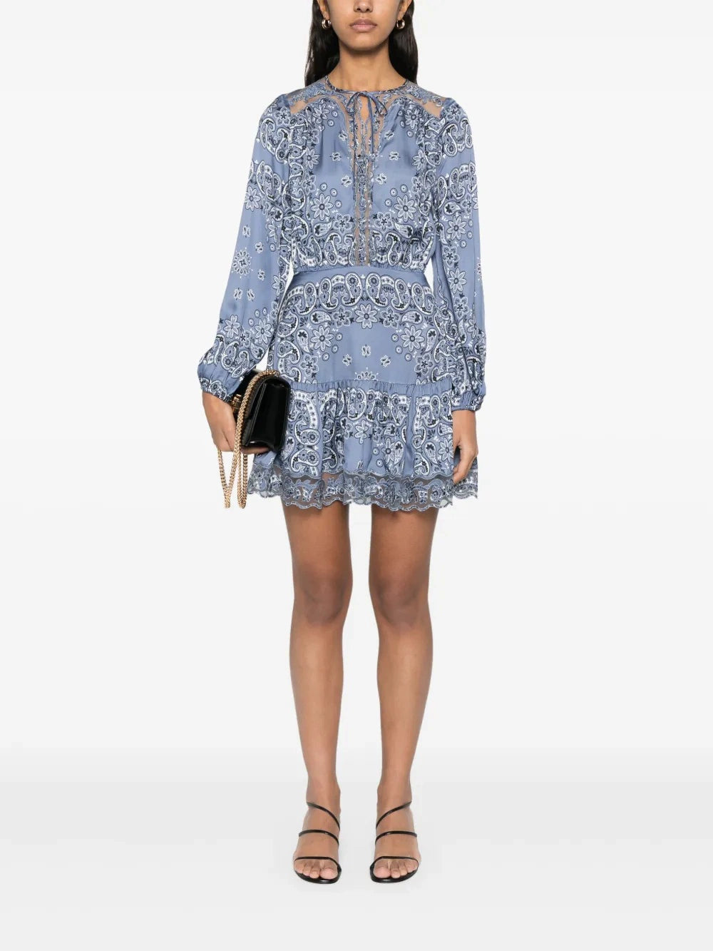 Women's hollow tie mini dress