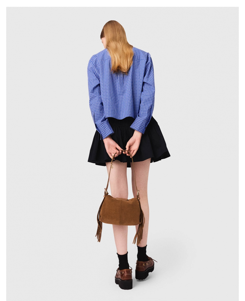 Women's blue checkered shirt