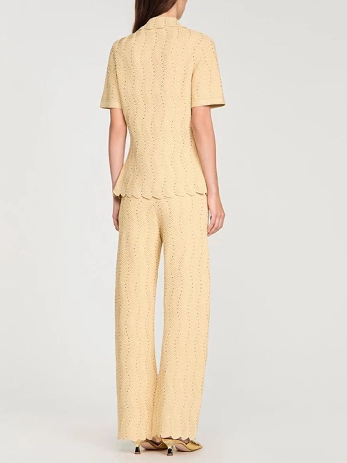 Women's golden casual sports two-piece suit
