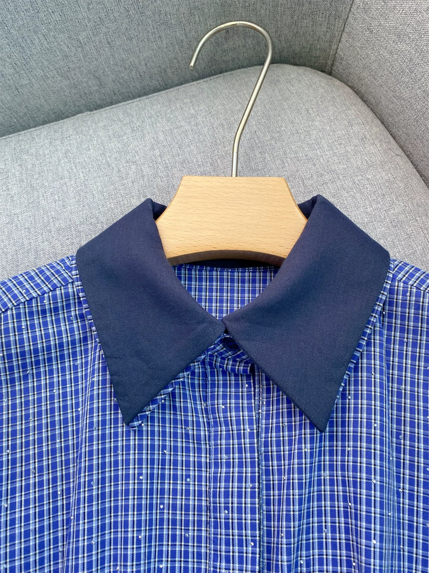 Women's blue long sleeve dress