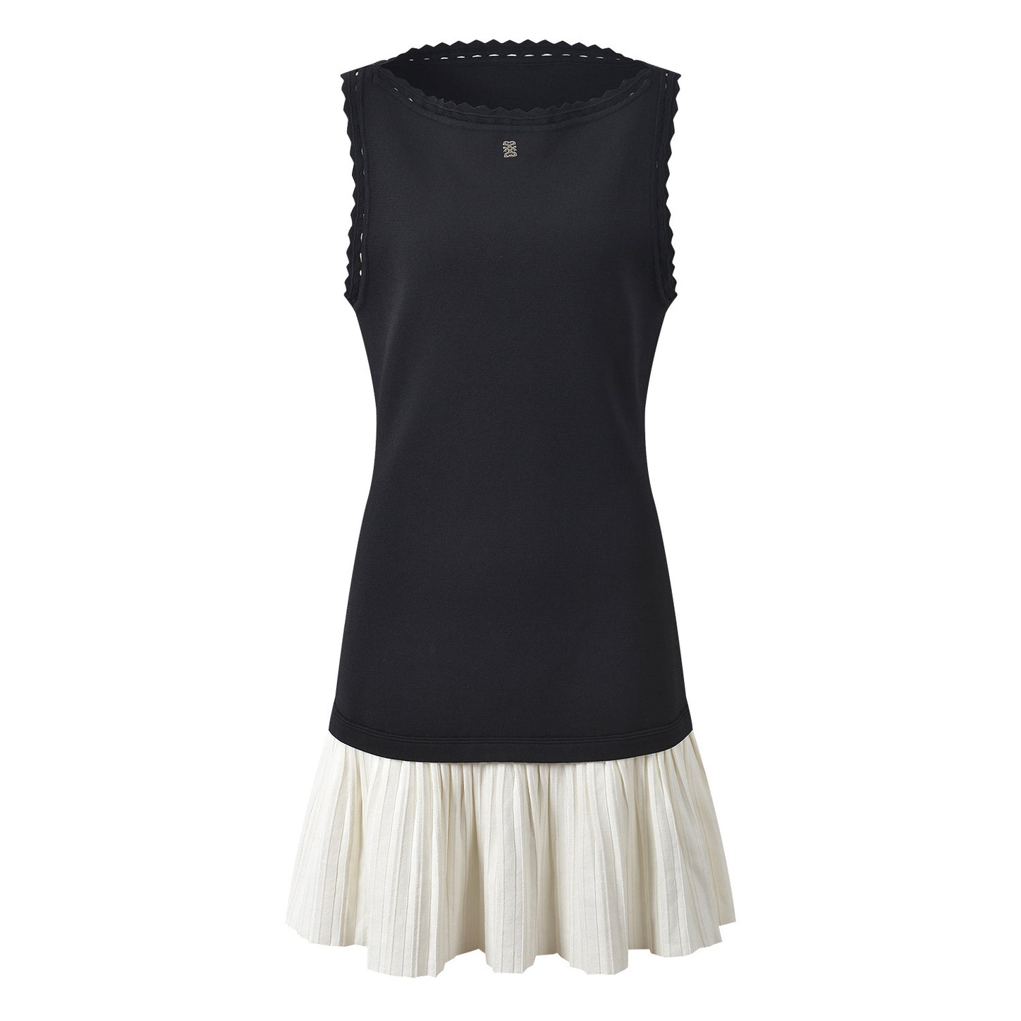 Women's black patchwork knitted slim fit dress