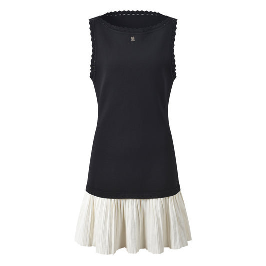Women's black patchwork knitted slim fit dress