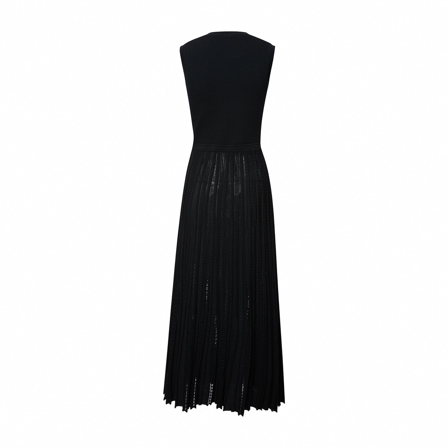 Women's black sleeveless knitted dress