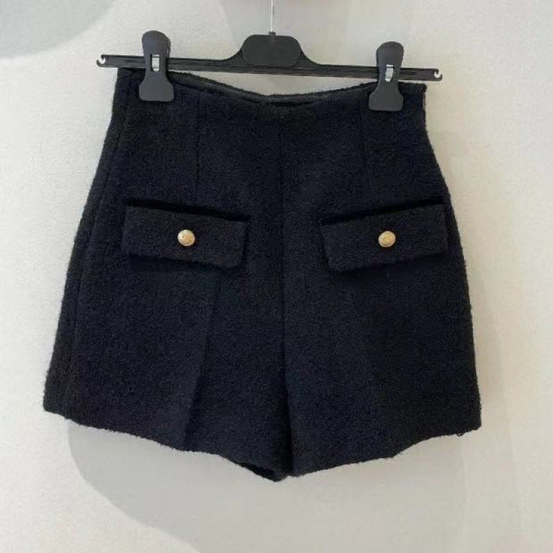 Women's black slim shorts