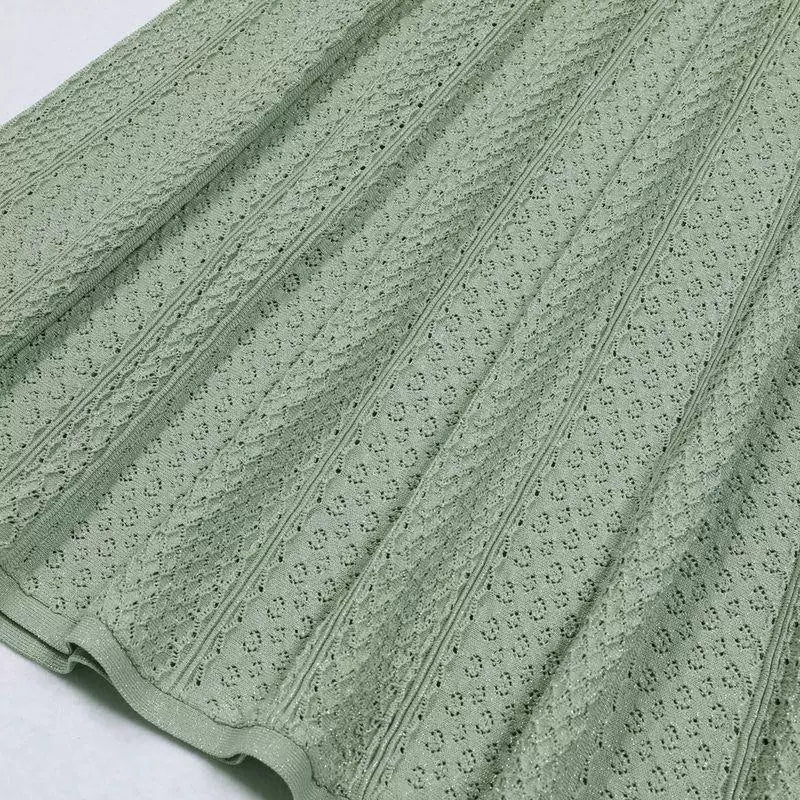 Women's Green Pearl Knitted Dress