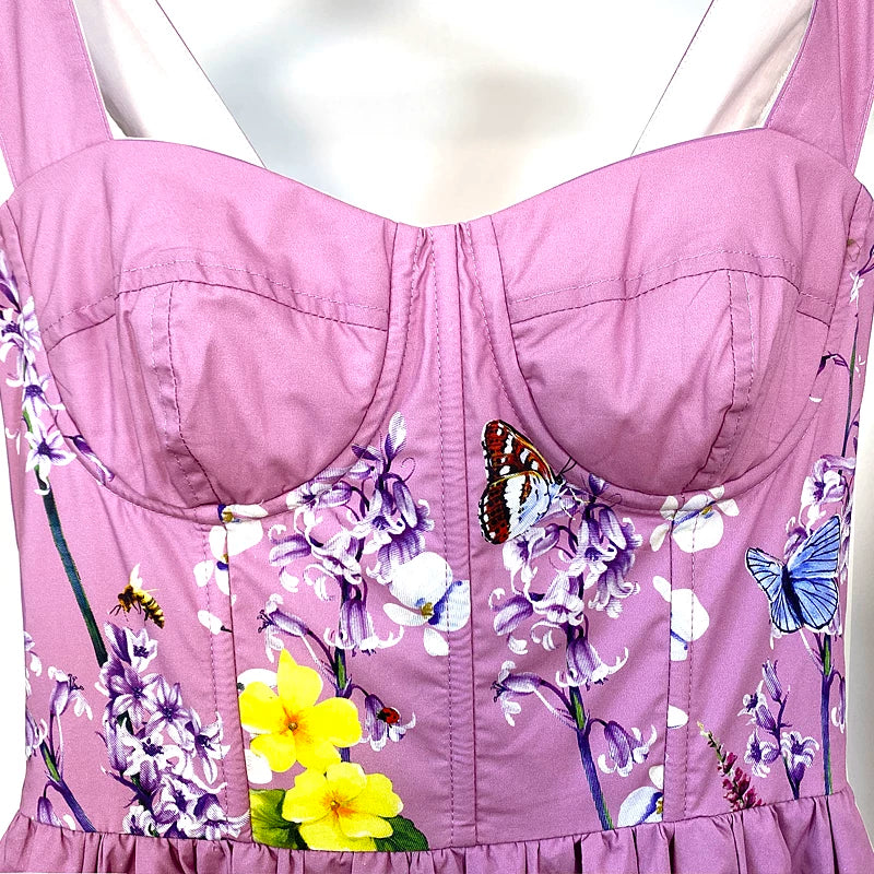 Elegant printed sleeveless dress for women