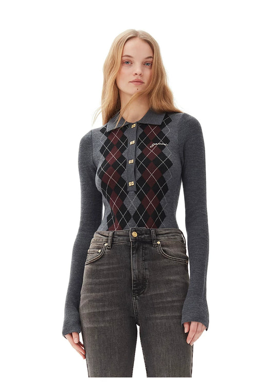 Women's long-sleeved knit top