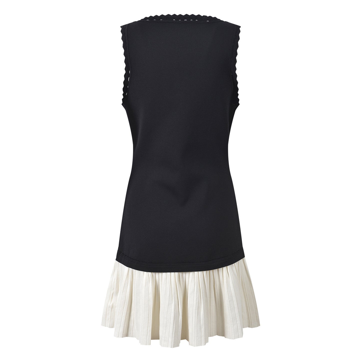 Women's black patchwork knitted slim fit dress