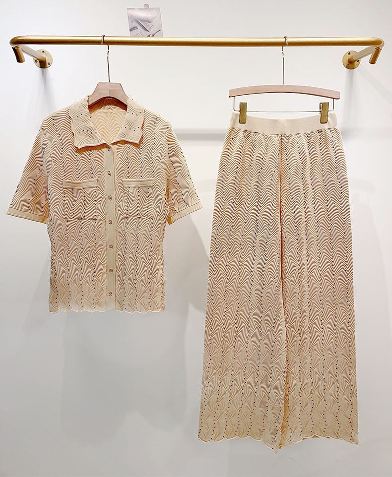 Women's golden casual sports two-piece suit