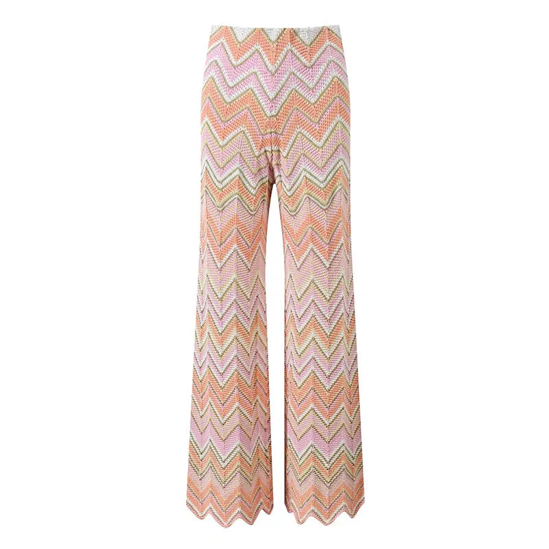Women's casual striped two-piece suit