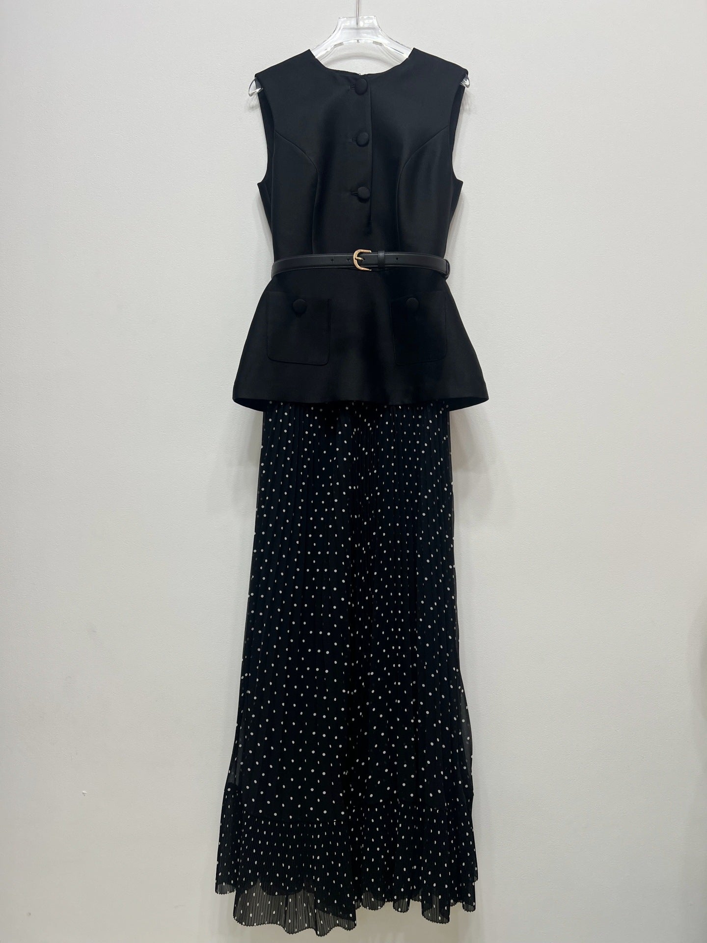 Women's black polka dot dress