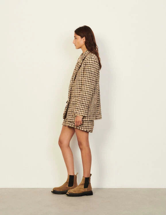 Women's fashion houndstooth suit suit