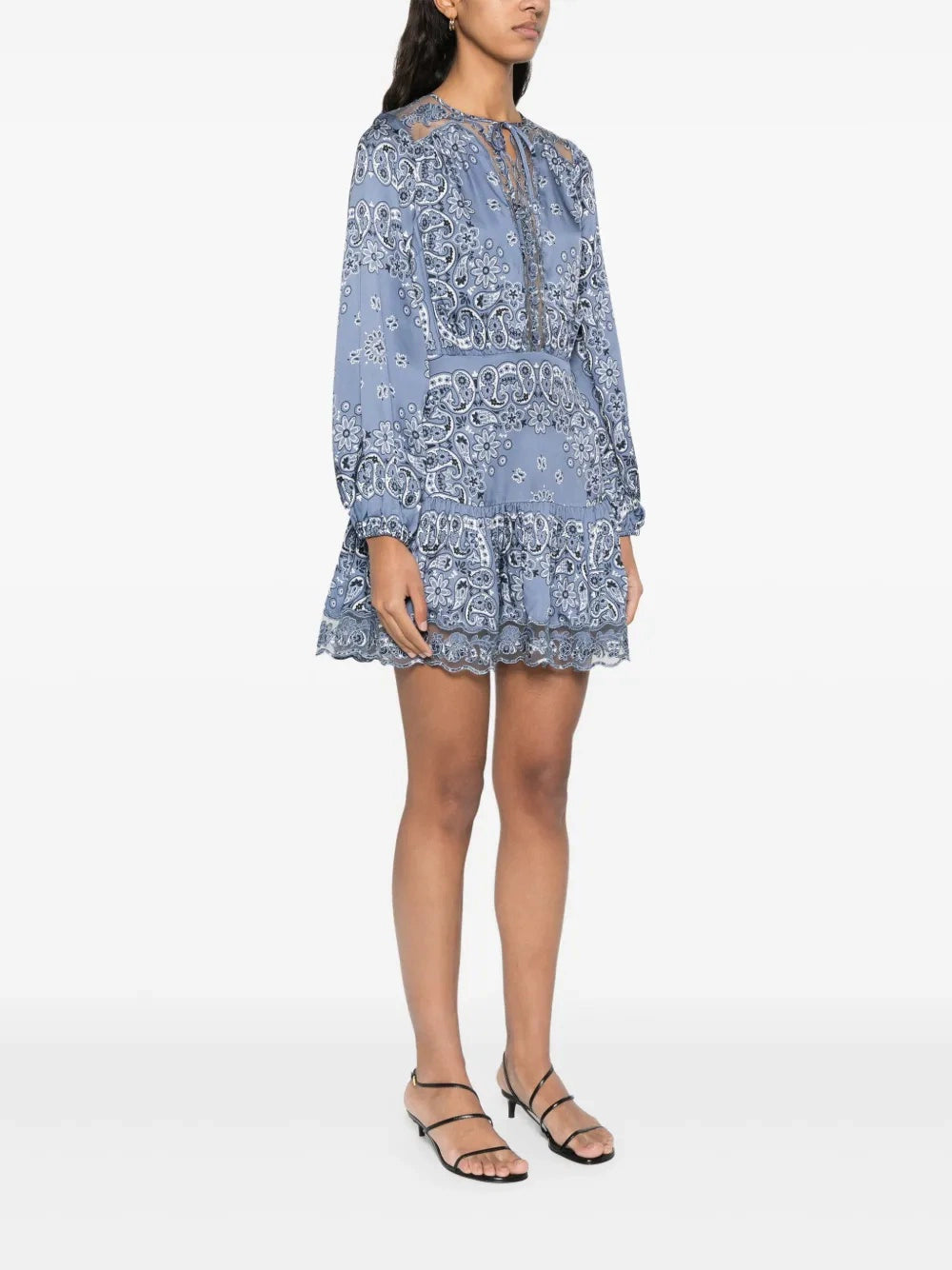 Women's hollow tie mini dress