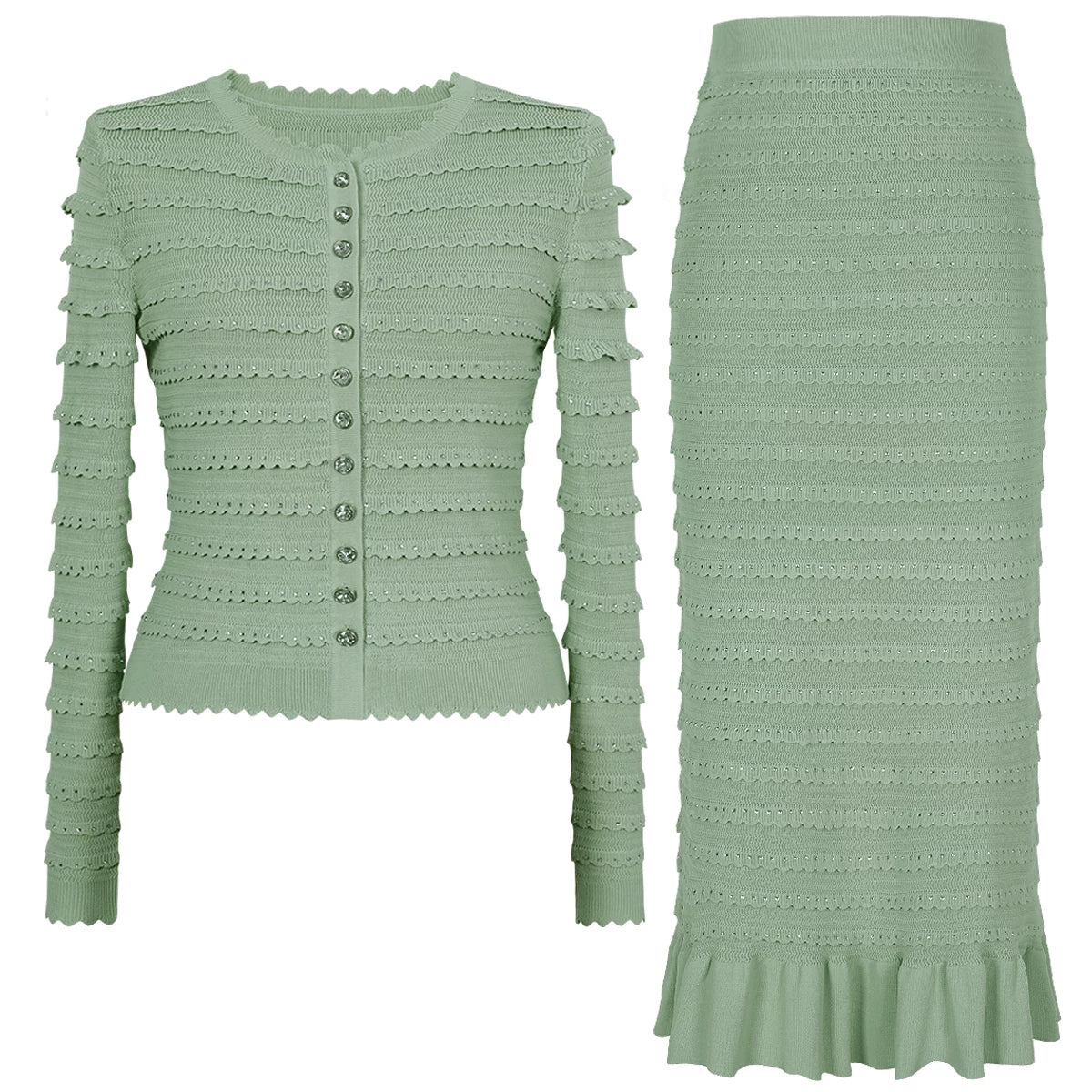 Women's elegant diamond two-piece suit