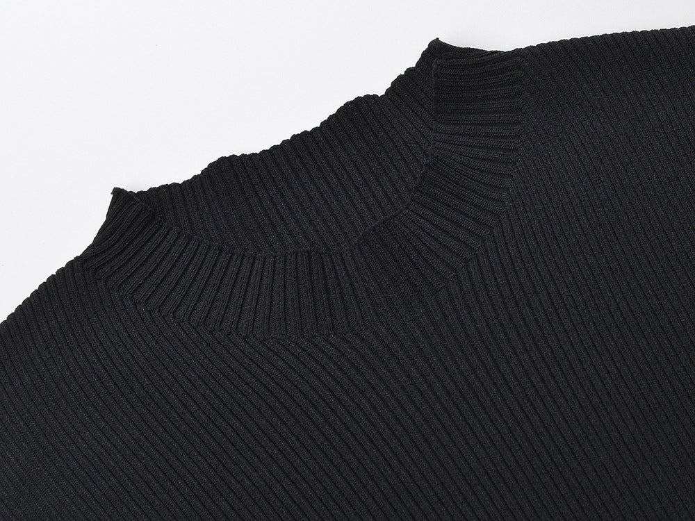 Women's short-sleeved round-neck knitted sweater