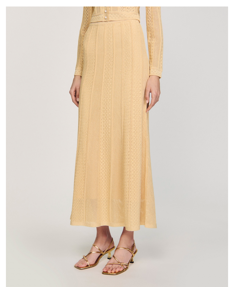 Women's gold knitted two-piece suit
