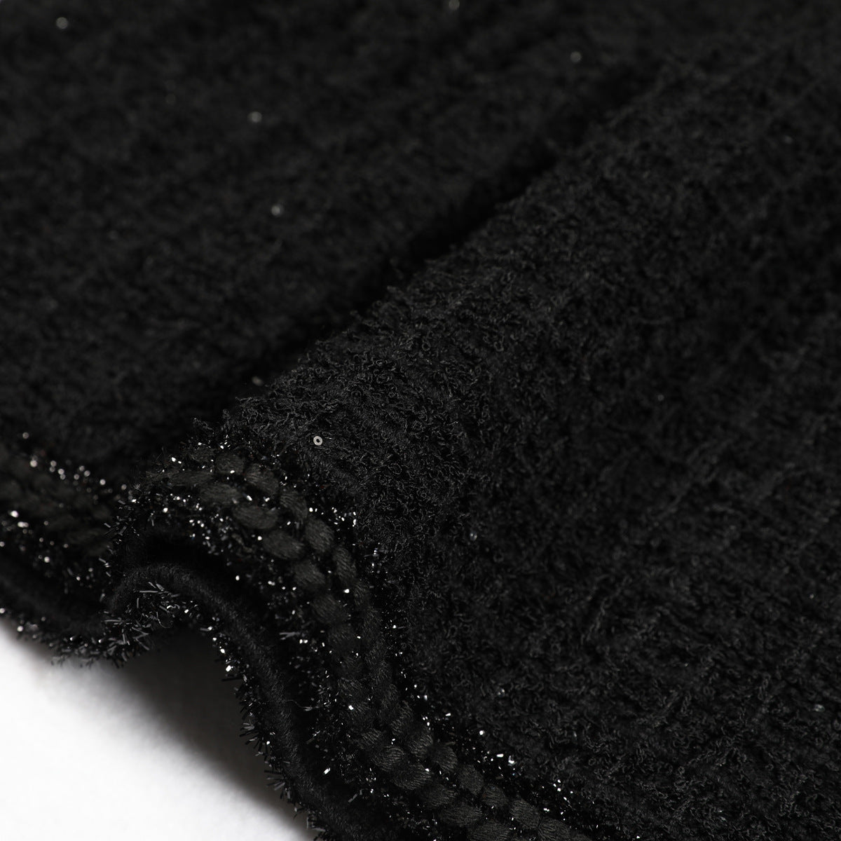 Women's Black Beaded Long Sleeve Knit Dress