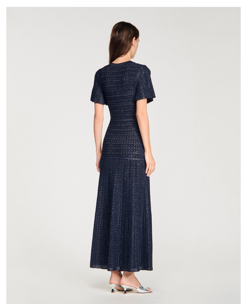 Women's short sleeved round neck elegant dress