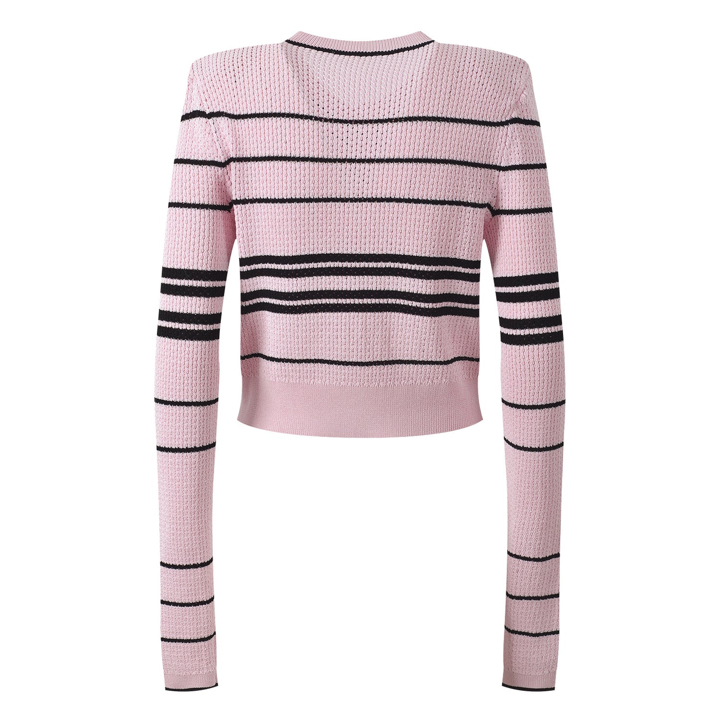 Women's pink striped cardigan