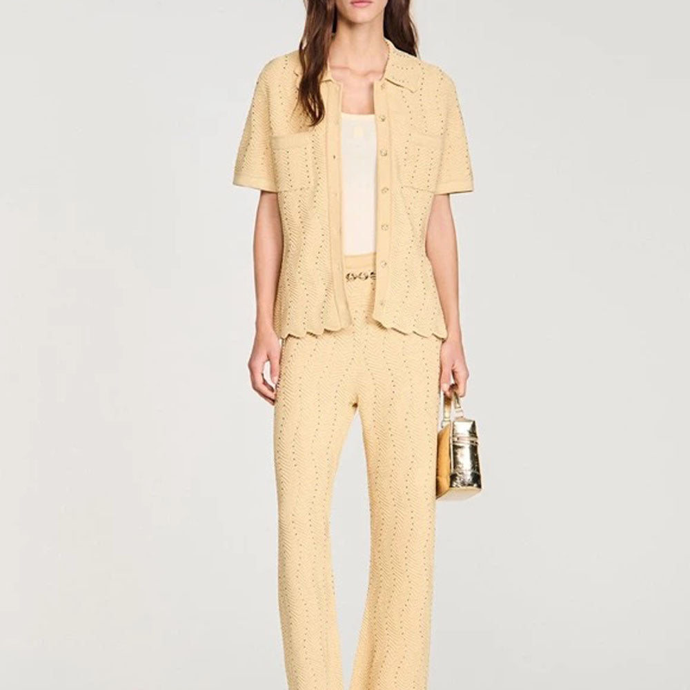 Women's golden casual sports two-piece suit