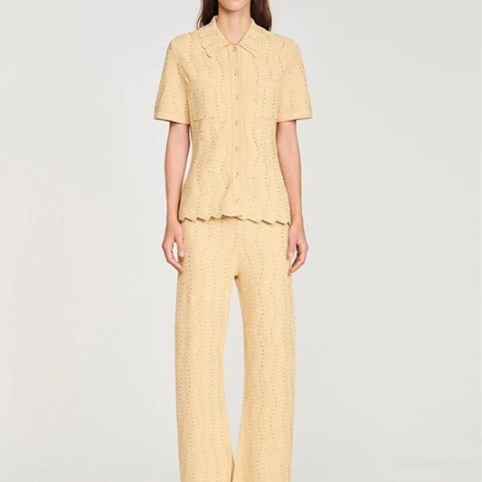 Women's golden casual sports two-piece suit