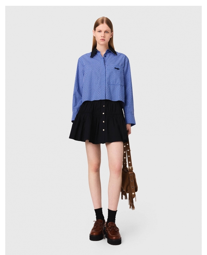 Women's blue checkered shirt