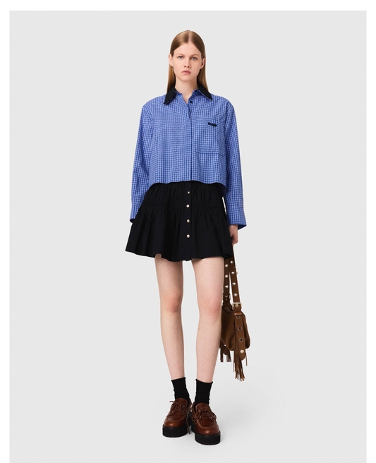 Women's blue checkered shirt