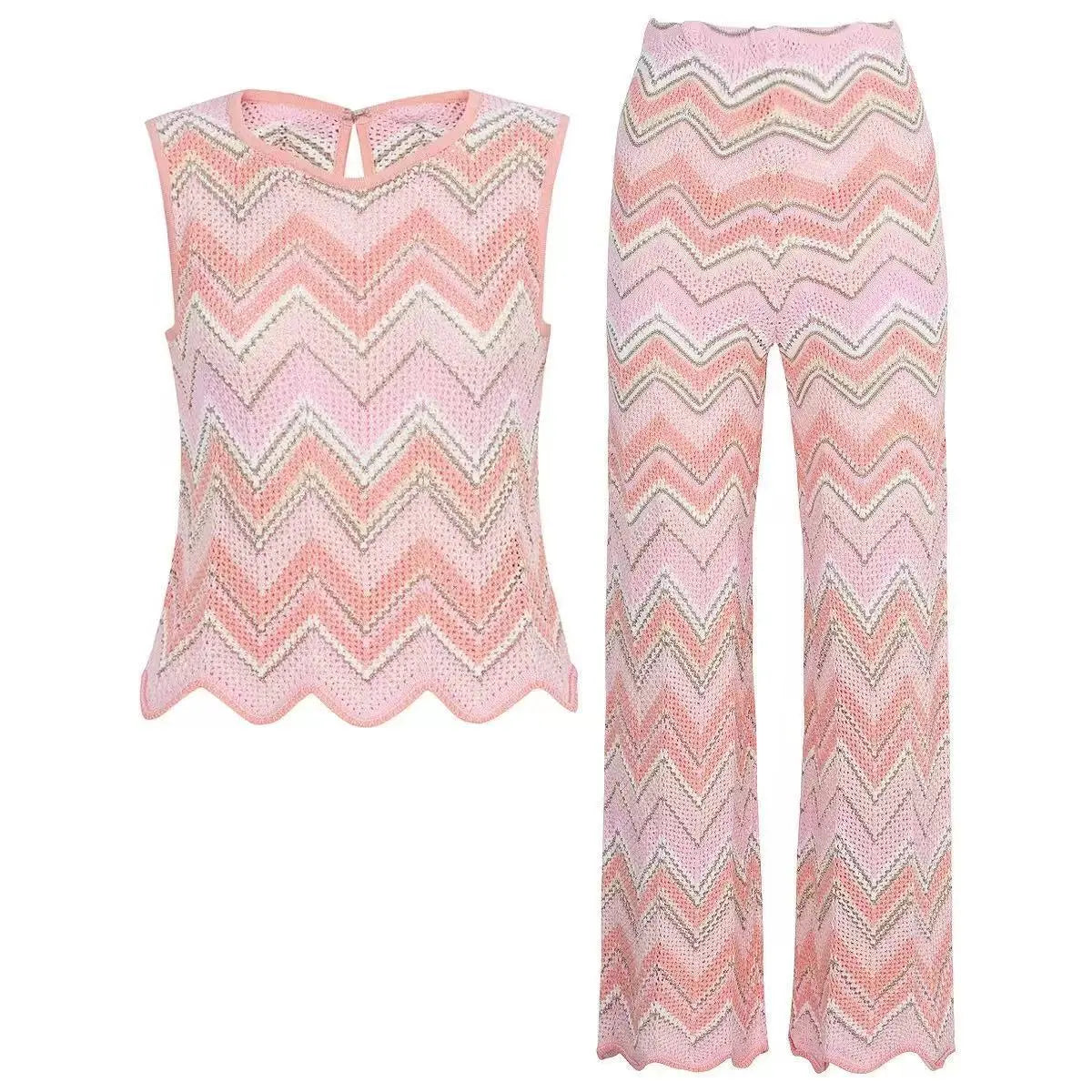 Women's casual striped two-piece suit