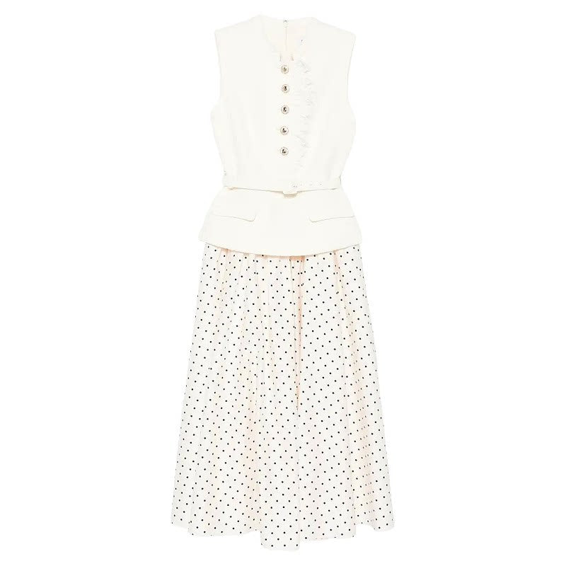 Women's polka dot elegant sleeveless dress