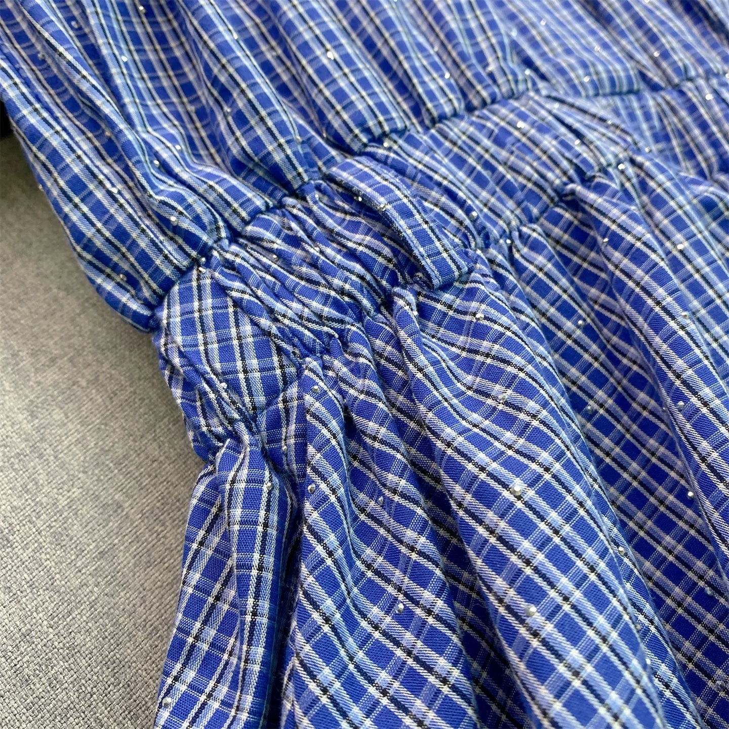 Women's blue long sleeve dress