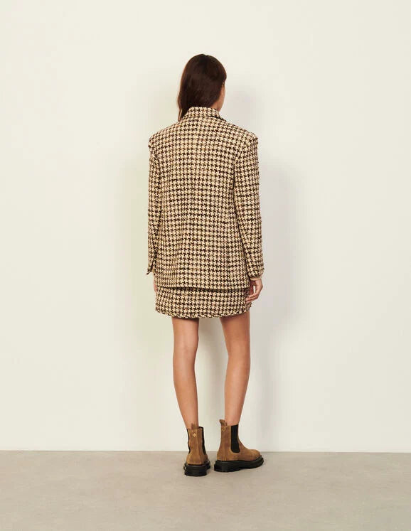 Women's fashion houndstooth suit suit