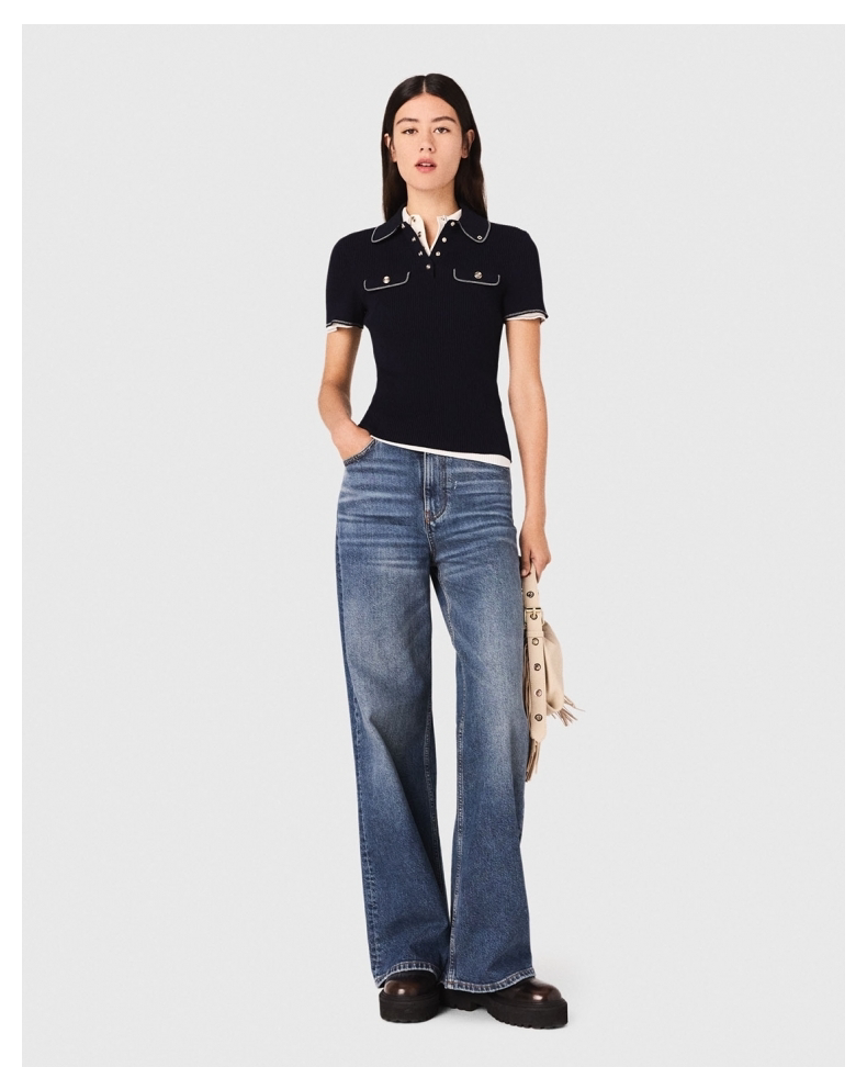 Women's short sleeve knitted tops