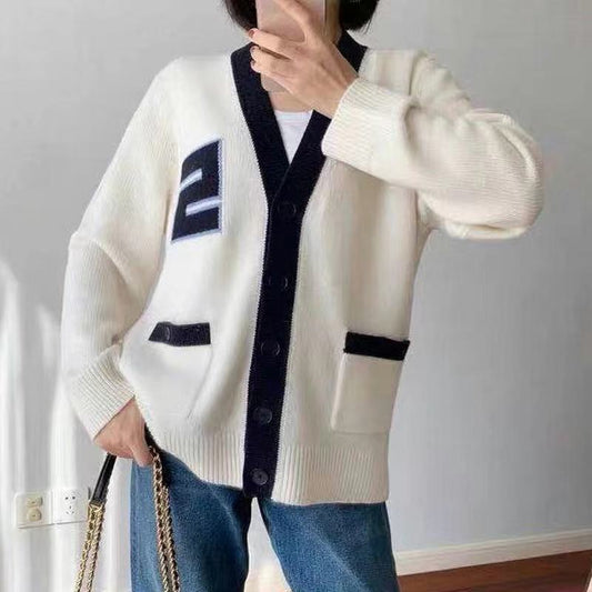 women's winter long-sleeved cardigan sweater