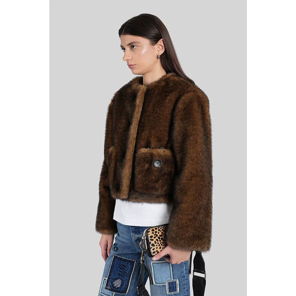 Women's round neck long sleeved jacket