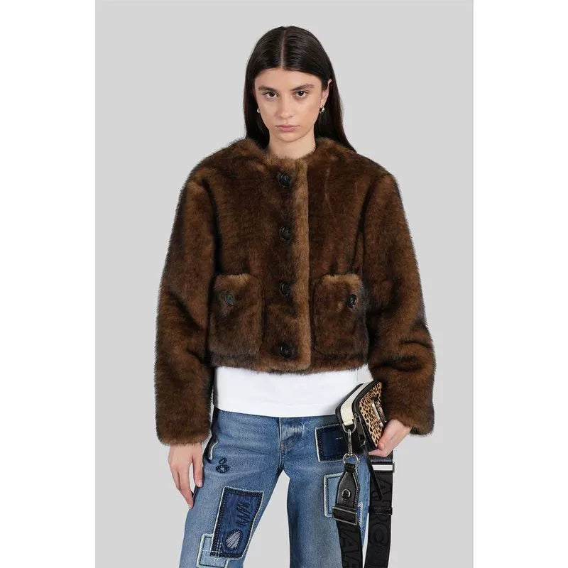 Women's round neck long sleeved jacket