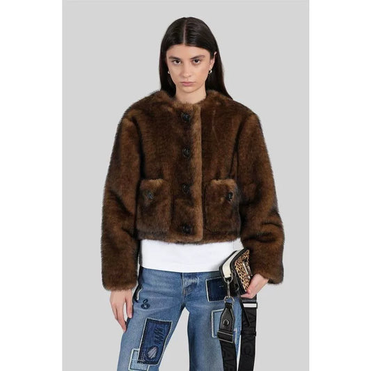 Women's round neck long sleeved jacket