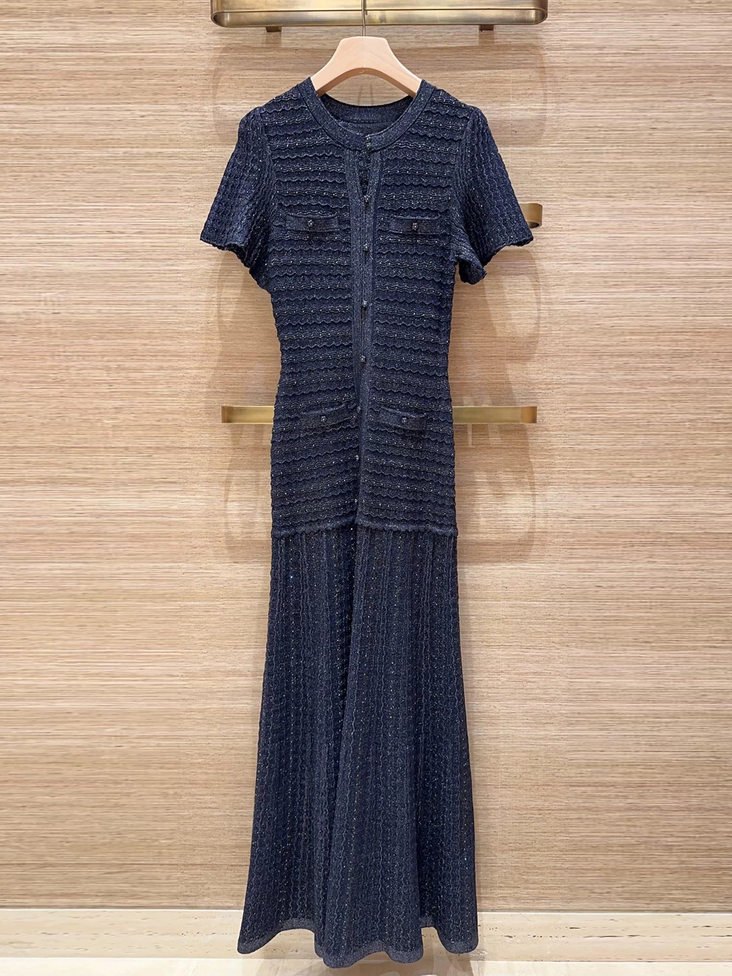 Women's high quality short sleeve long dress