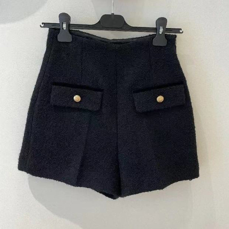 Women's black slim shorts
