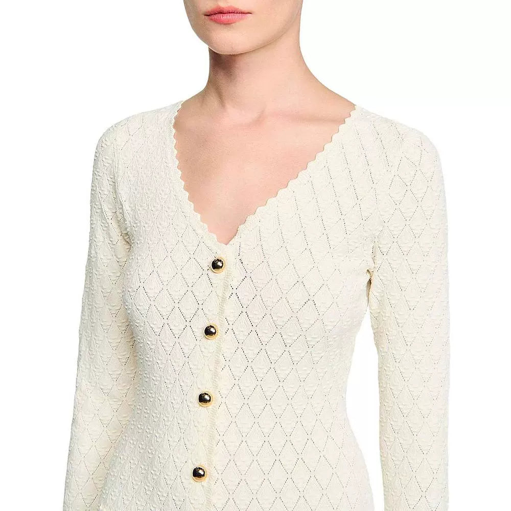 Women's long sleeved V-neck knitted dress