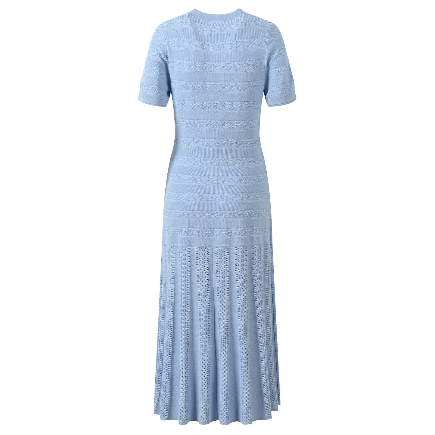 Women's blue short sleeve knitted dress