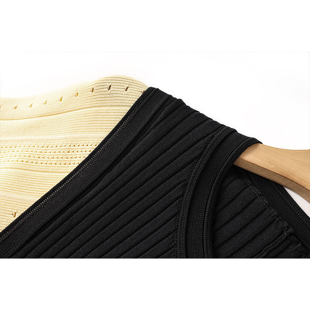 Women's round neck short sleeve knitted slim maxi dress
