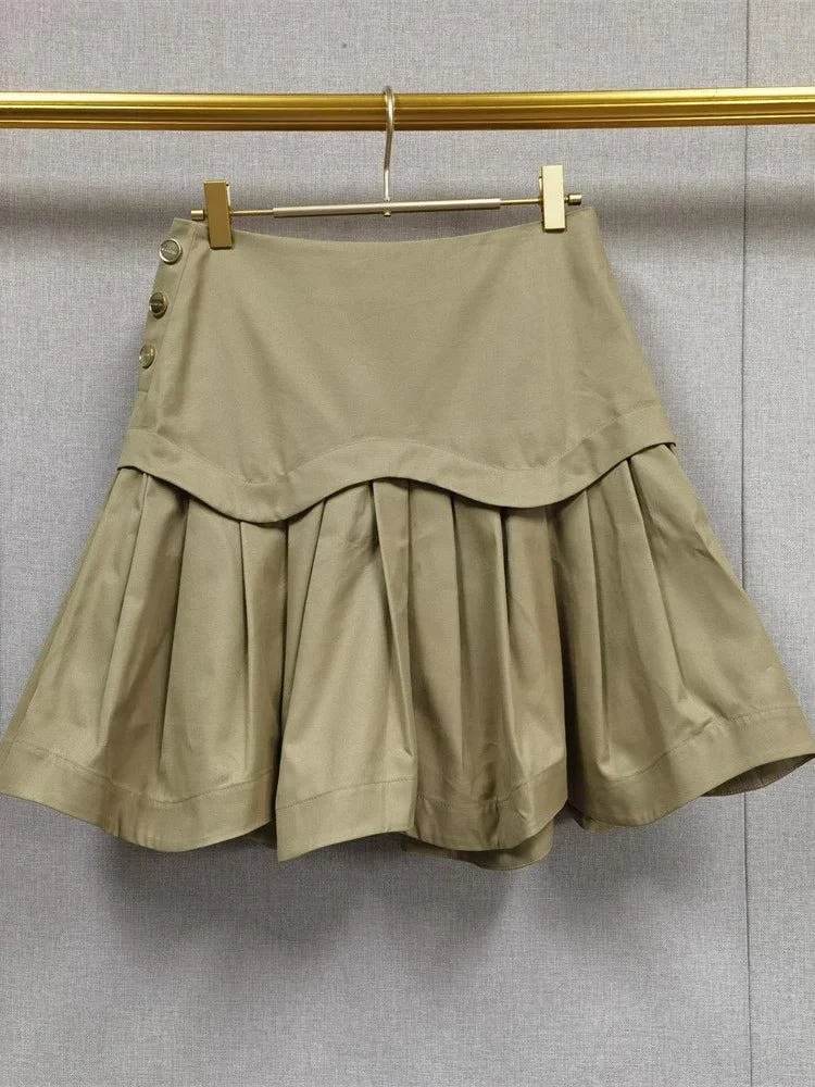 Women's elegant button skirt