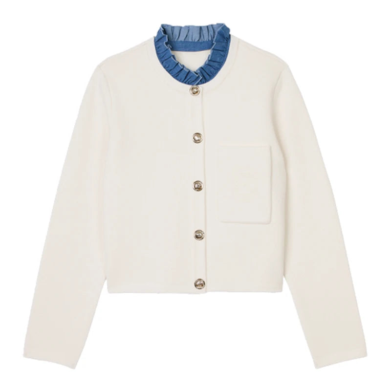 Women's Casual Long-Sleeved Cardigan with Embroidered Letters, Elegant Women's Top