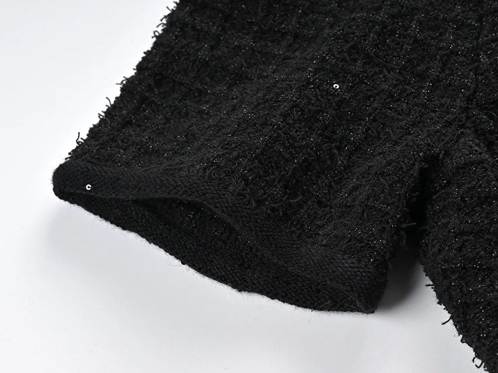 Women's black knitted elegant dress