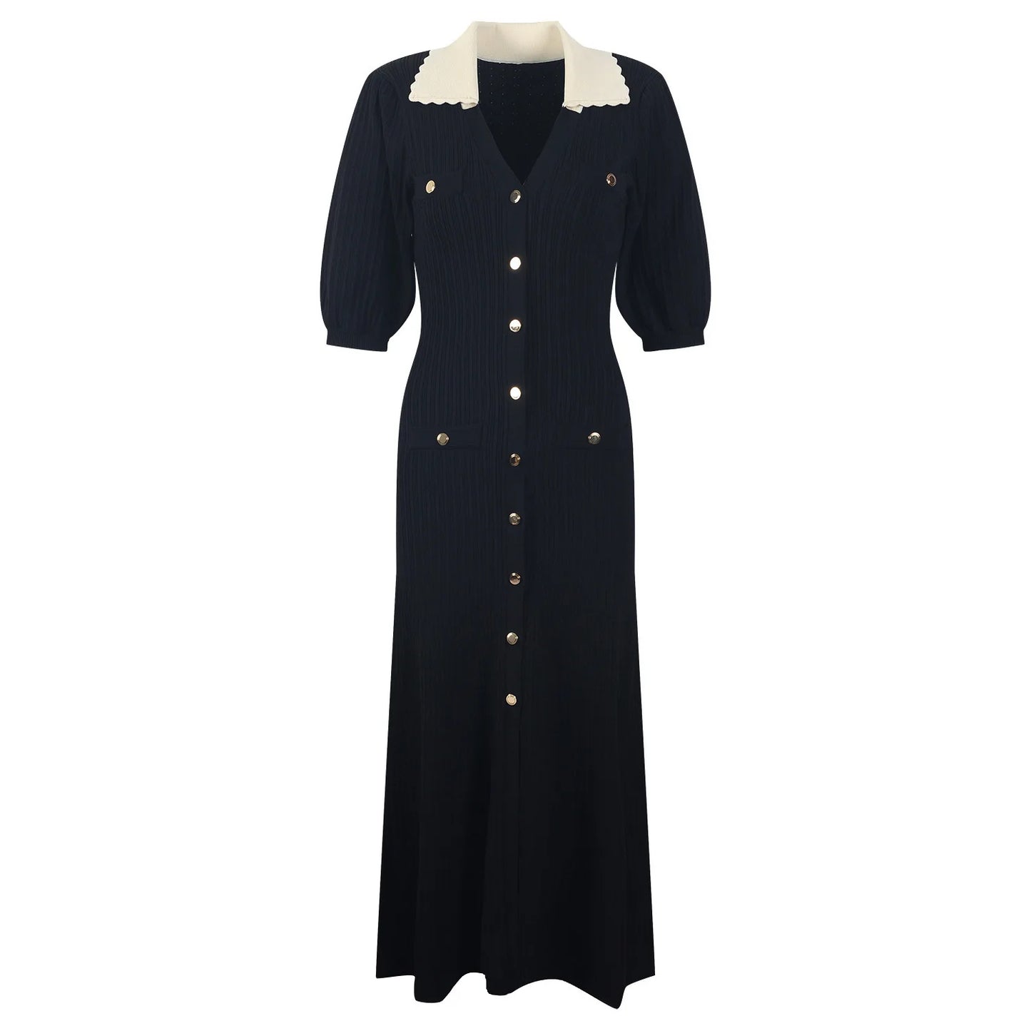 Women Single-breasted Mermaid Maxi Dress