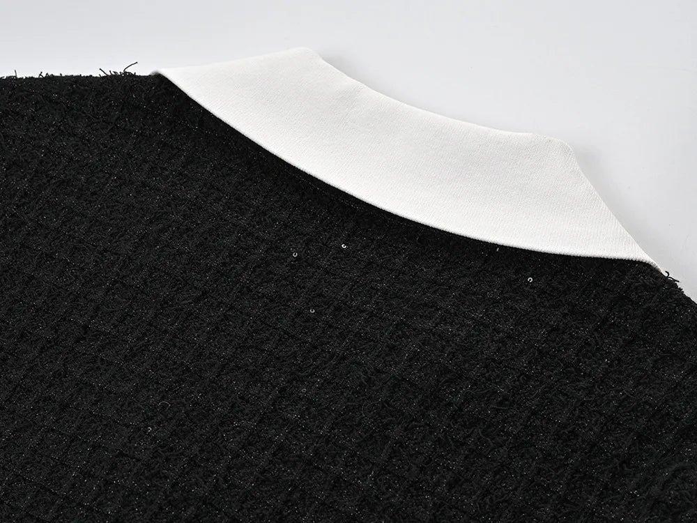 Women's black knitted elegant dress