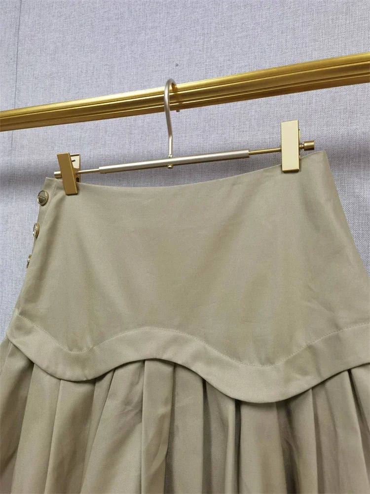 Women's elegant button skirt