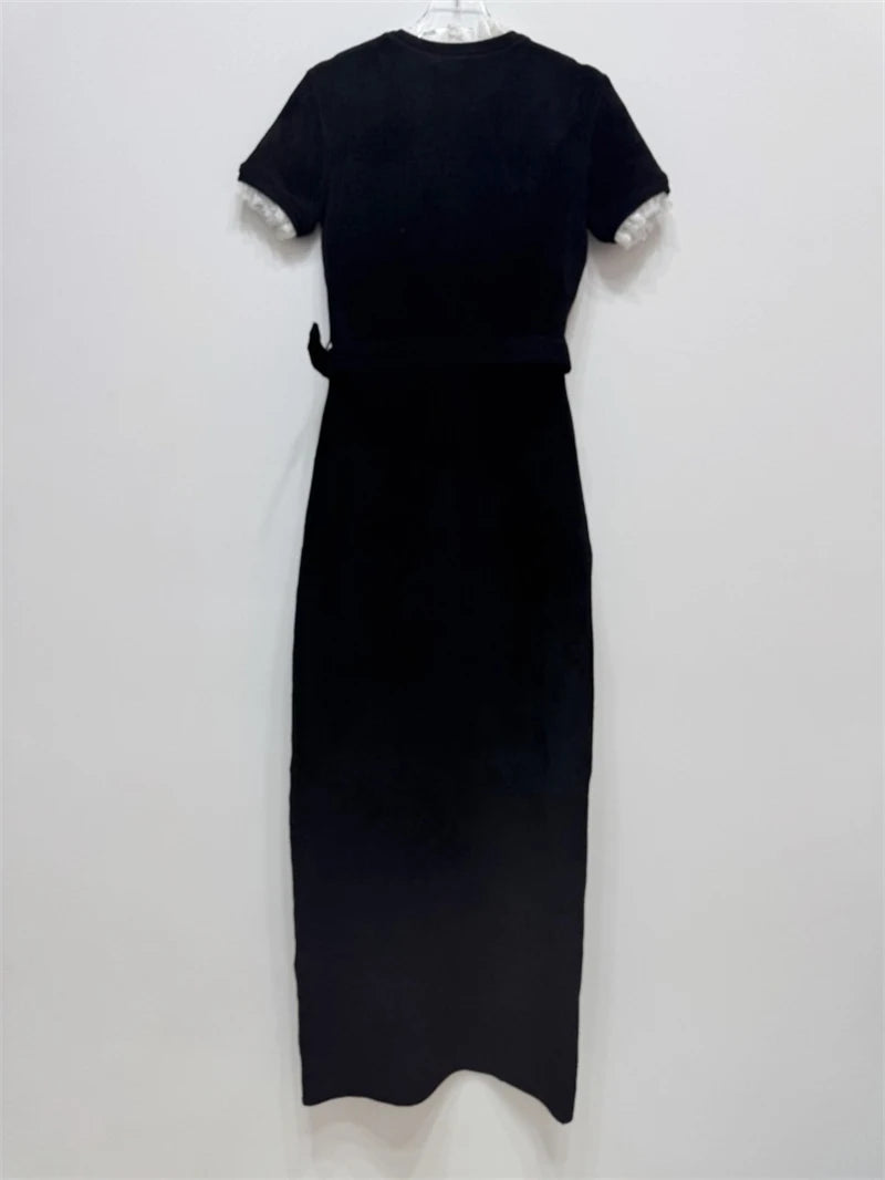 Women's black diamond slim elegant dress