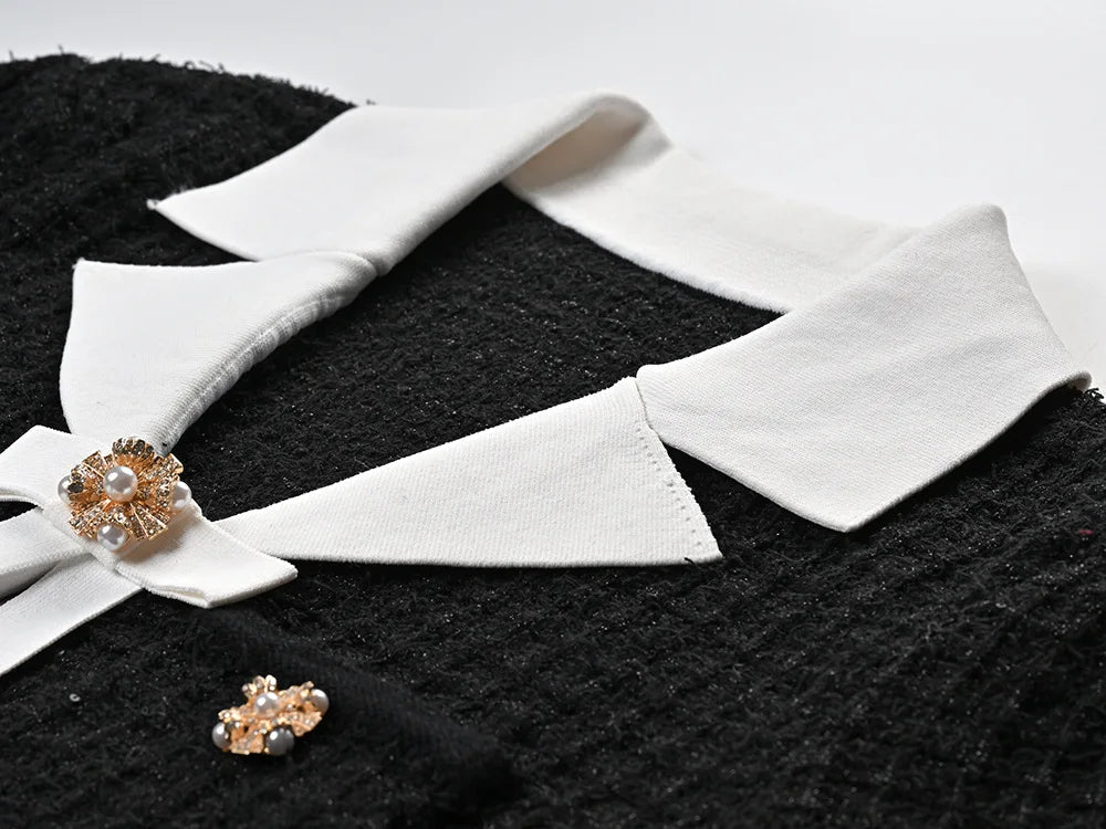 Women's black knitted elegant dress