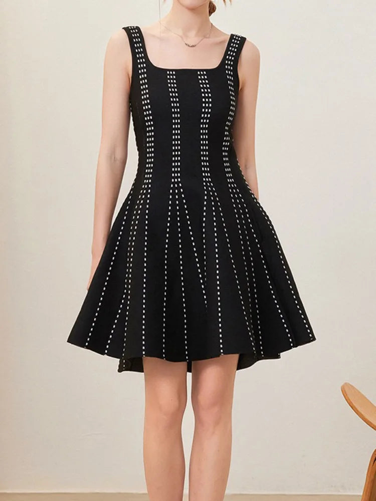 Women's Black Embroidered Two-Piece Set